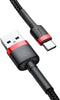 Baseus Cafule - Kabel USB / USB-C QC3.0 2A 200cm - Rood-Zwart