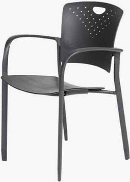 Vergaderstoel - Schaffenburg 031 4-poots m/a zwart stof zwart pu