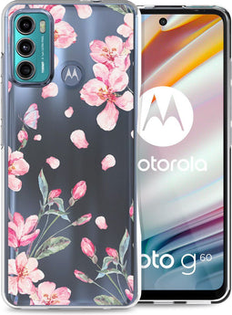 iMoshion Hoesje Geschikt voor Motorola Moto G60 Hoesje Siliconen - iMoshion Design hoesje - Roze / Blossom Watercolor