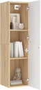 vidaXL - Tv-meubel - 30,5x30x110 - cm - bewerkt - hout - wit - en - sonoma - eikenkleur
