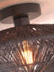 GOOD&MOJO Plafonniere Iguazu - Jute/Zwart - Ø40cm -
