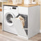 SoBuy BZR217-WN - Wasmachinekast - Opbergvakken met lade en wasmand - Wit 100 x 60 x 90 cm