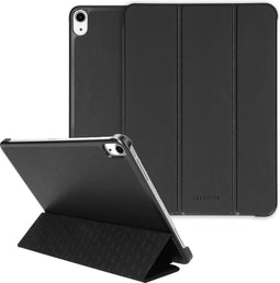 Selencia Tablet Hoes Geschikt voor iPad Air 5 (2022) /iPad Air 11 inch (2024) M2 / iPad Air 4 (2020) - Selencia Nuria Vegan Lederen Trifold Bookcase - Zwart