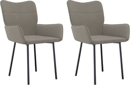 vidaXL - Eetkamerstoelen - 2 - st - fluweel - lichtgrijs