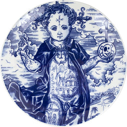 ROYAL DELFT Schiffmacher Memento Mori - tattoo wandbord sierbord - 28 cm