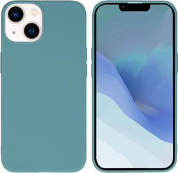 iMoshion Hoesje Geschikt voor iPhone 14 Hoesje Siliconen - iMoshion Color Backcover - Donkergroen
