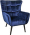 PTMD Kian Fauteuil - H98 x Ø83 cm - Velvet - Blauw