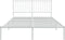 vidaXL - Bedframe - met - hoofdbord - metaal - wit - 135x190 - cm