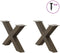 vidaXL - Salontafelpoten - 2 - st - X-vormig - 70x(42-43) - cm - staal - naturel