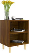 vidaXL - Nachtkastje - met - houten - poten - 40x30x50 - cm - bruin - eikenkleur