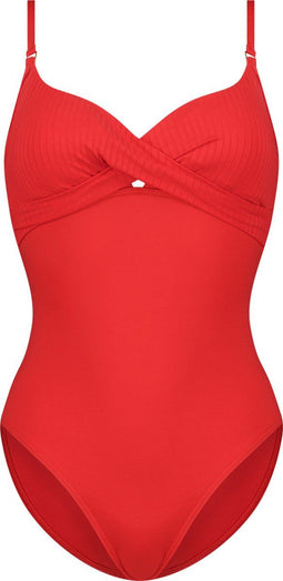 CYELL Scarlett - Dames Badpak - Overslag look - Rood - Maat 75D