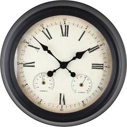 Buitenklok Jurre - Buitenklok voor buiten - tuinklok 47 cm zwart