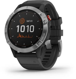 Garmin fēnix 6 Solar - Smartwatch - Zonne-energie - Zilver (Zwart)