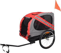Flamingo Juliette - Fietskar - Opvouwbaar - Geschikt voor Fiets & E-bike - Rood/Grijs (80 × 57 × 64 cm)