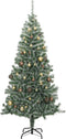 vidaXL - Kunstkerstboom - met - 300 - LED's - kerstballen - en - sneeuw - 180 - cm