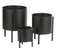 Jessy Pot op Standaard - Verhoogde Pot voor Planten - Zwart Metaal - 20 x 15 x 15 cm