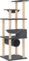 vidaXL - Kattenmeubel - met - sisal - krabpalen - 141 - cm - donkergrijs