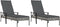 vidaXL - Ligbedden - 2 - st - met - tafel - en - kussens - poly - rattan - grijs