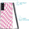 imoshion Hoesje Geschikt voor Samsung Galaxy S21 FE Hoesje Siliconen - imoshion Design hoesje - Roze / Retro Pink Check