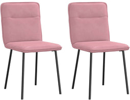 vidaXL - Eetkamerstoelen - 2 - st - fluweel - roze