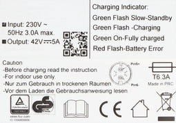 BMZ Lader Lader 42Vdc 5A artikel. Onderdeel nr. 24881-xx, met Rosenberger magneetconnector