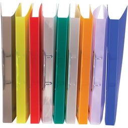 Bronyl - Bronyl ringmap, voor ft A4, uit PP, 2 D-ringen van 15 mm, geassorteerde transparante kleuren