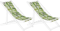 Beliani ANZIO/AVELLINO - Ligstoeldoek set van 2 - Groen - Kunststof