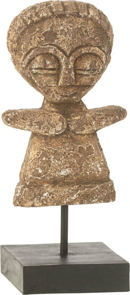 J-Line decoratie Standbeeld Ying - hout - naturel - small