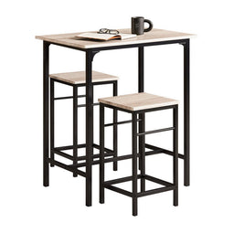 SoBuy OGT10-N - Bistrotafelset - 3-Delig - 2 Stoelen - 80 x 87 x 50 cm