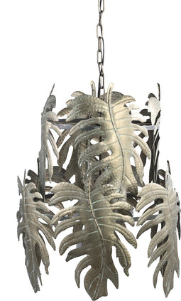 PTMD Boffo Gold iron palm leaf ceiling lamp round