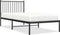 vidaXL - Bedframe - met - hoofdbord - metaal - zwart - 90x200 - cm