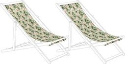 Beliani ANZIO/AVELLINO - Ligstoeldoek set van 2 - Roze - Kunststof