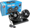 All Ride Auto Ventilator 12V - Dubbele Ventilator - Aansluiting Sigarettenaansteker Auto - Incl. 2 Houders met Plakstrip voor Dashboard - Kunststof - Zwart