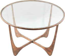 PTMD Maxim Salontafel - 70 x 70 x 45 cm - Glas - Koper