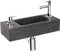 Differnz Sapon - Fonteinset - 42x18.5x9cm - 1 kraangat - Natuursteen Zwart