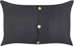BANORI - Set van 2 sierkussens - Zwart - 30 x 50 cm - Linnen
