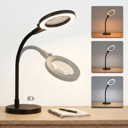 SBR Zoom+ - Tafelloeplamp - 2.25x vergroting - 3 lichtkleuren - Zwart