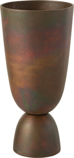 J-Line vaas Thor - bloemenvaas - aluminium - brons - small - 40 cm