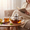 Vaja® Glazen Theepot met RVS Filter - 1.4 Liter - Thee Infuser - Voor Losse Thee / Theebloemen -