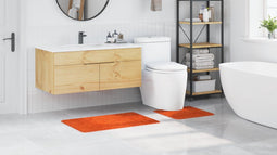 vidaXL - 2-delige - badmat - set - in - oranje - met - antislip - van - polypropyleen