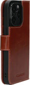 Mobiparts Excellent Wallet Case 2.0 - Flip cover - Echt leder - Bruin (iPhone 14 Pro)