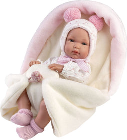 Llorens Babypop Bimba Roze met Slaapzak 35 cm