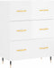 vidaXL - Dressoir - 69,5x34x90 - cm - bewerkt - hout - hoogglans - wit