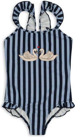 Konges Sløjd Dea Zwempak/Badpak Frill - Navy Stripe