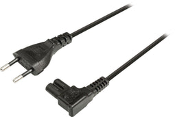 Valueline Stroomkabel met C7 / 8-vormige plug - haaks / zwart - 2 meter