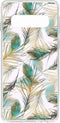 Hoesje Geschikt voor Samsung Galaxy S10 Plus Hoesje Siliconen - Design Backcover siliconen - Meerkleurig / Gold Peacock