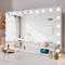 Royals Hollywood Spiegel 100x70CM - 20x Led Lampen - 10x Vergroting - 3 lichtstanden - Dimbaar - Smart Touch - USB + USB-C Oplaadpoort