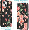 iMoshion Hoesje Geschikt voor iPhone 15 Hoesje - iMoshion Design Softcase Bookcase - Zwart / Blossom Watercolor Black