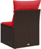vidaXL - Tuinstoel - zonder - armleuningen - met - kussens - poly - rattan - bruin