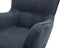 Oorfauteuil VEJLE met voetenbank Stof Donkerblauw